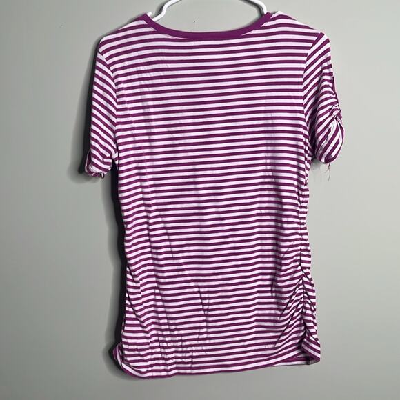 Michael Kors Pink Striped Tee Large - Picture 4 of 5